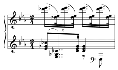 Violin- und Bass-Schlüssel in einem Liniensystem