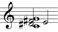 Moll-Dreiklang (enharmonisch) mit hinzugefügtem Tritonus