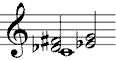 Quart-Tritonus-Dreiklang (enharmonisch, 2. Umstellung)